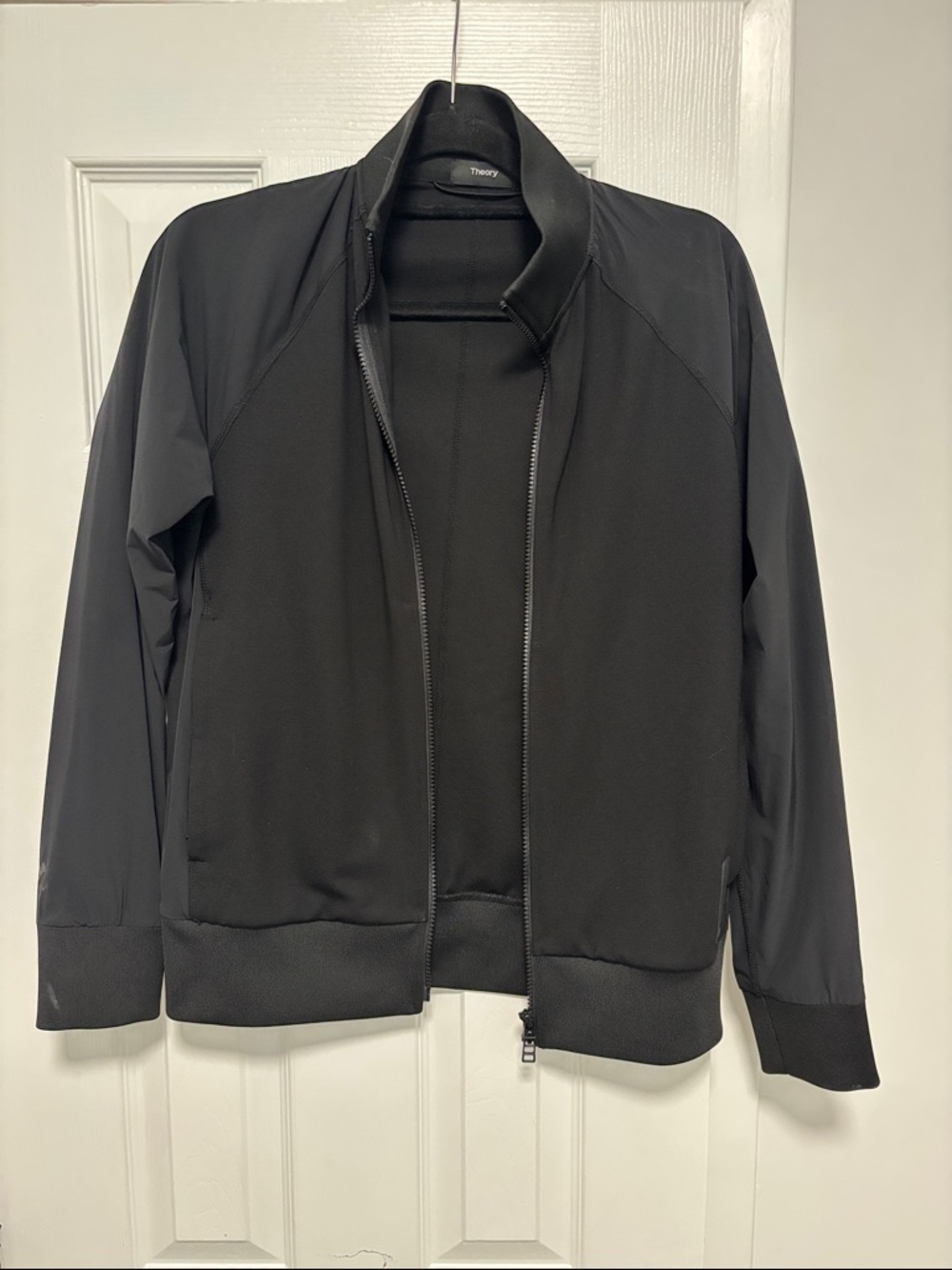 Theory Black Zip-Front Lightweight Bomber Jacket